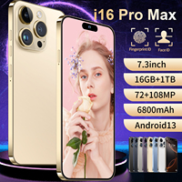 2025 I16 Pro Max Cellphones  7.3 Inch 4G 5G Original Smartphone 6800mAh Cell Phone Android 13 Global Version Smart Mobile Phones
