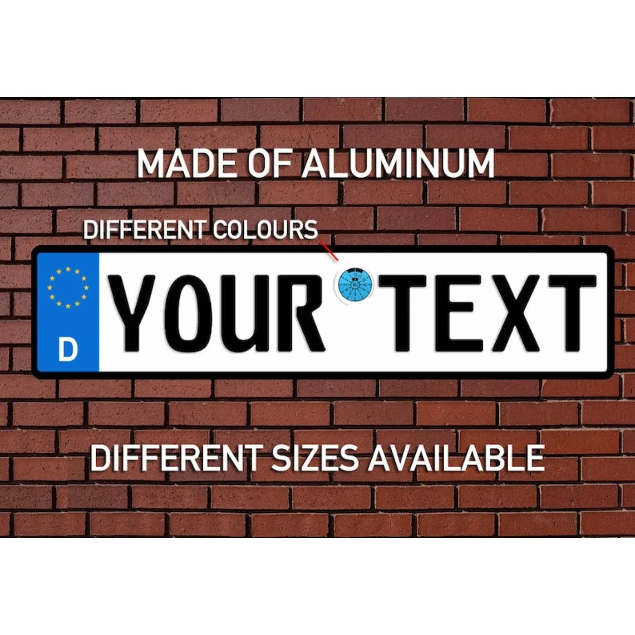 Benutzerdefiniertes Deutschland-Nummernschild – europäisches personalisiertes Nummernschild, Aluminium-Dekorationsschild für Garage/Männerhöhle.