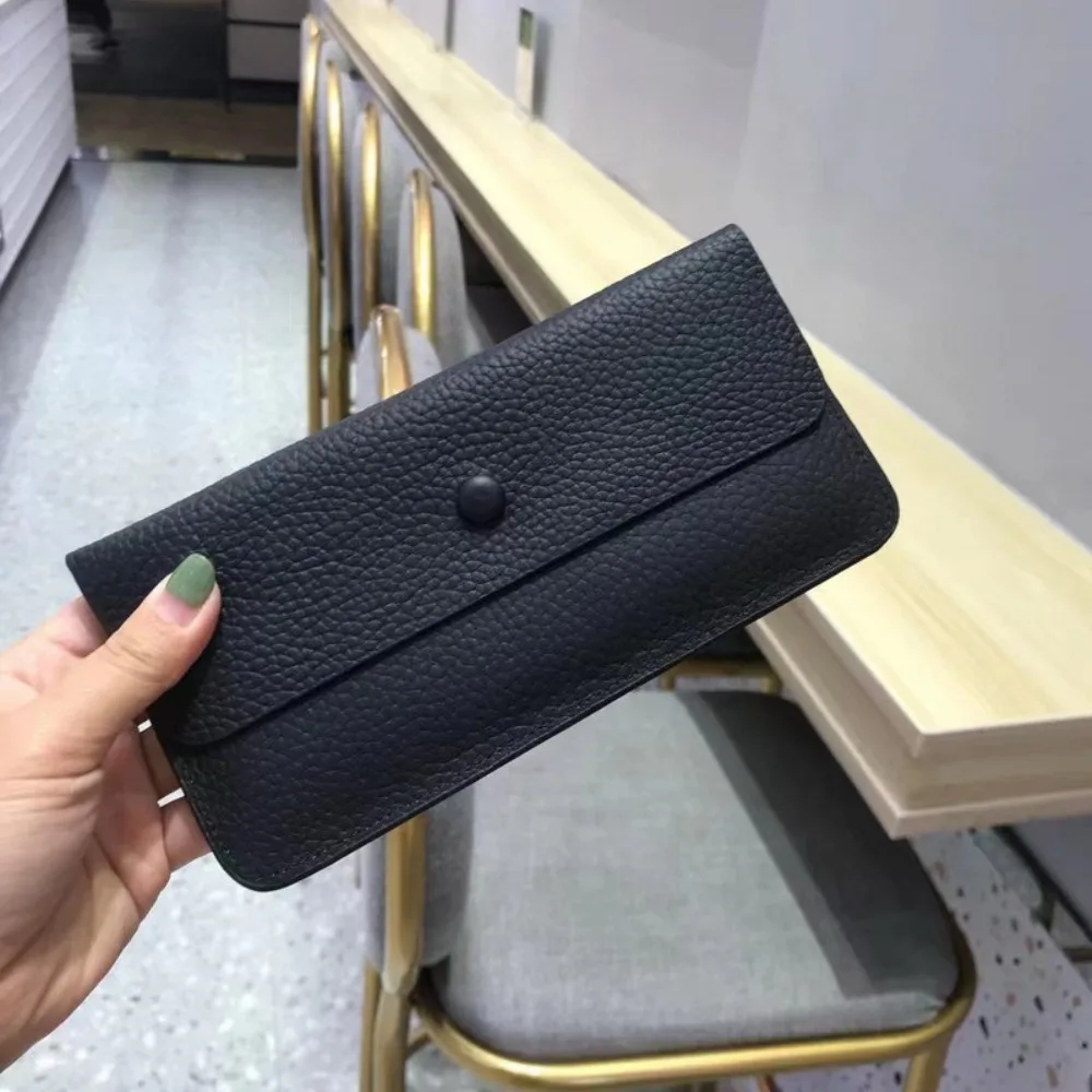 

Новая модная универсальная кожаная сумка-клатч с узором личи, кожаная длинная сумка-клатч, конверт, женская сумка для мелочи, простая