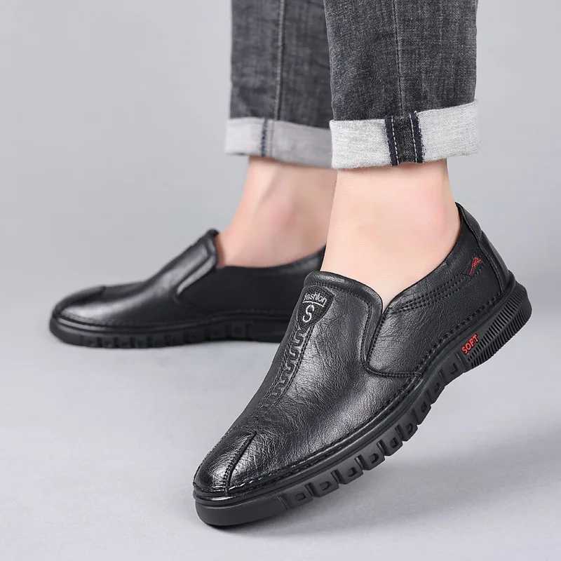 Genuine Leather Formal Lofers For Men Luxury Brand 2023 Slip On Casual Moccasins Italian Male Driving Shoes Chaussure Homme