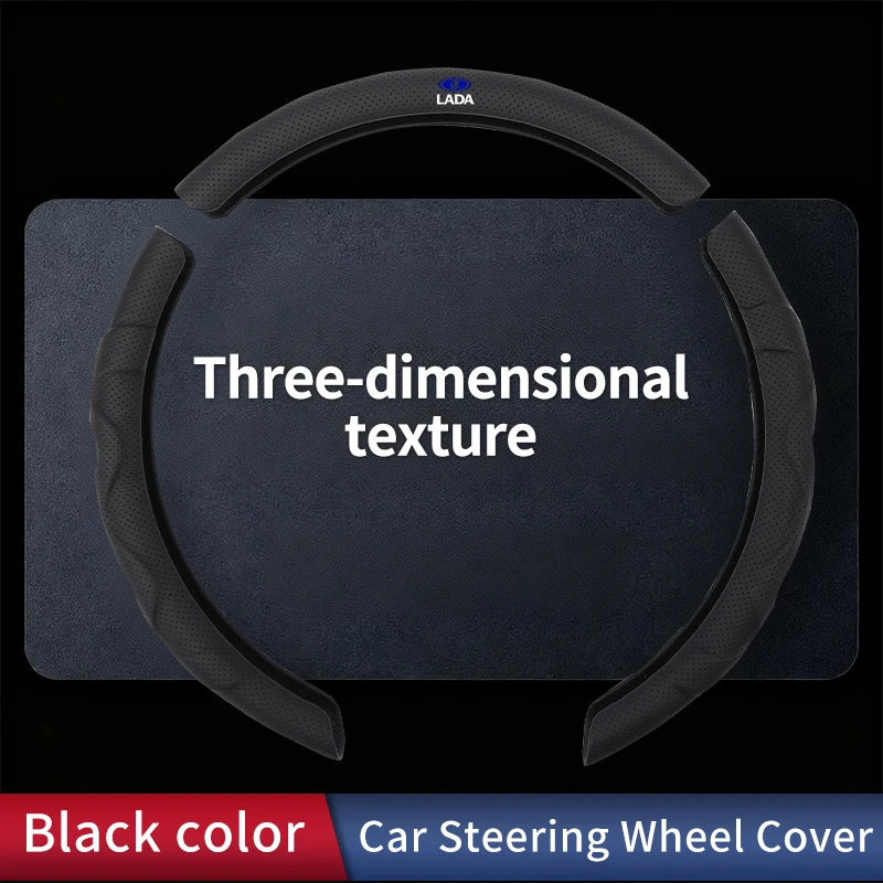 Car accessories Non slip breathable PU leather steering wheel cover For Lada Priora Sedan Sport Kalina Granta Vesta Niva Largus