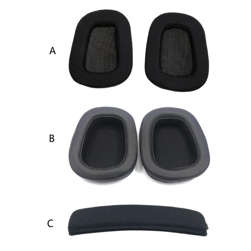 Replacement Ear Pads Headphone Earpads Head beam For Logitech G633 G933 Earphone Cushion Cover Earmuff Headband Headbeam