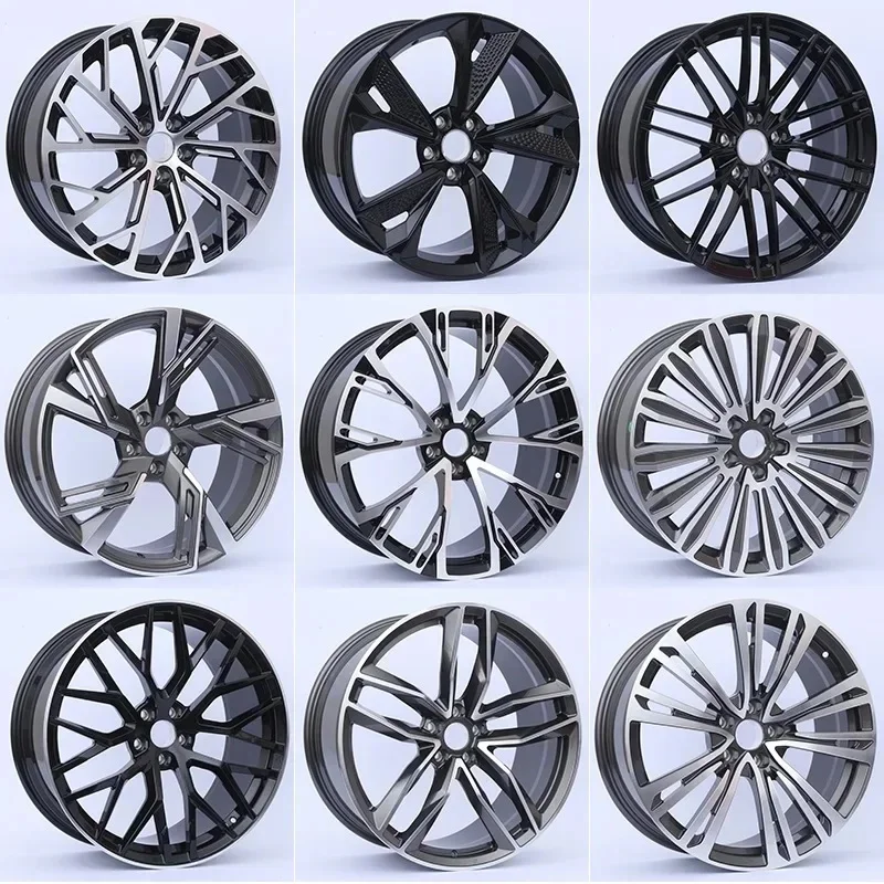Premium New Style 18/19 Inch Cast Alloy Wheel Rims 9 Optional Styles Gloss Black & Polished Gray Multi Spoke Rims For Sedans And