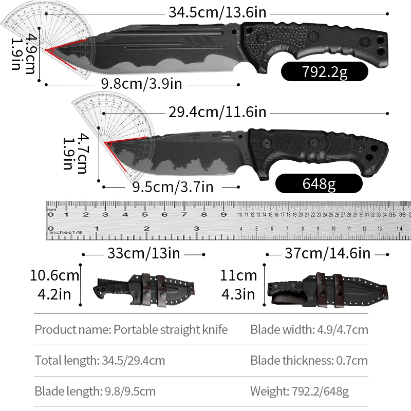 1pc Outdoor High Hardness Military Tactical Knife, Self-Defense, Wilderness Survival Knife, Field Multi-purpose Cutting Knife