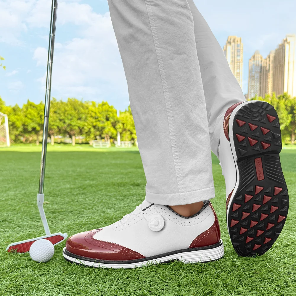 2025 New white men's golf shoes Golf sneakers professional waterproof non-slip spikeless outdoor leisure walking training