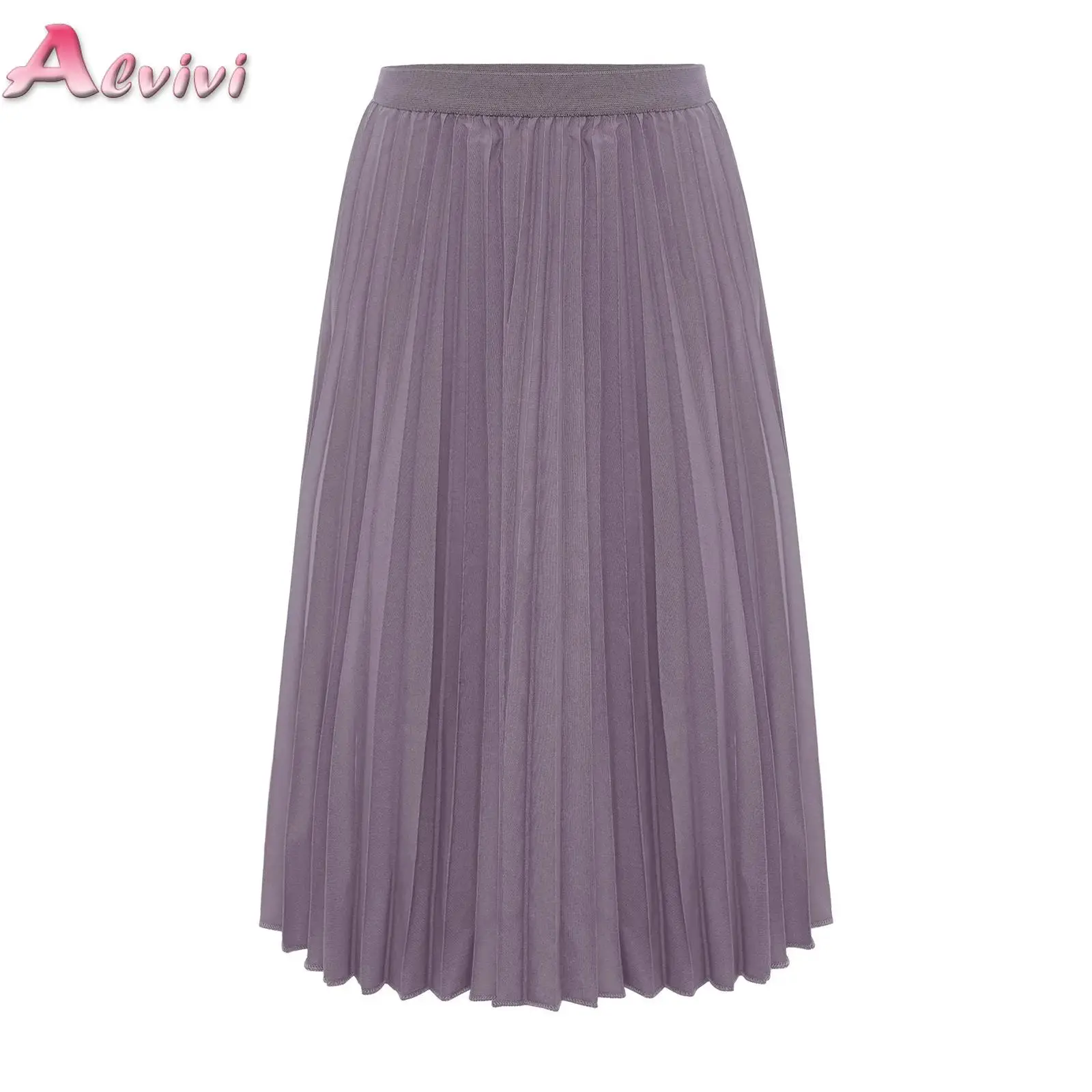

Kids Girls Pleated Skirt street fashion Solid Color skirt Dance Midi Skirts for Birthday Party Holiday