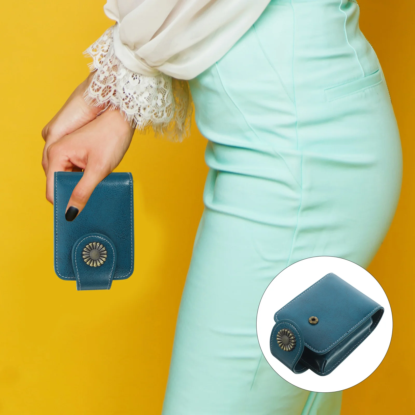 قطعة واحدة من حقيبة أحمر الشفاه الصغيرة مع مرآة تحمل 3 أحمر شفاه منظم مكياج محمول للسفر الممتاز #1