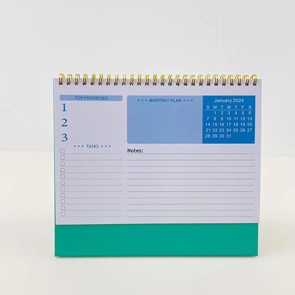 

Small Full Year Desk Calendar 2024 Perpetual Flip Standing Desktop Calendar for Office Home Decor Recording Events