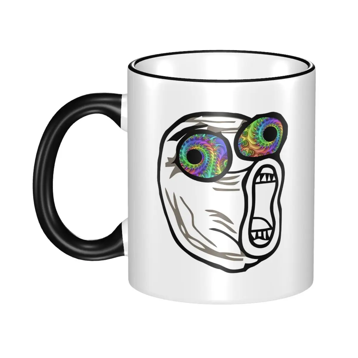 

RAGE COMIC Trippy Lulz Rageface Gift Mug for Women Men Fun Tea Cup Present for Home