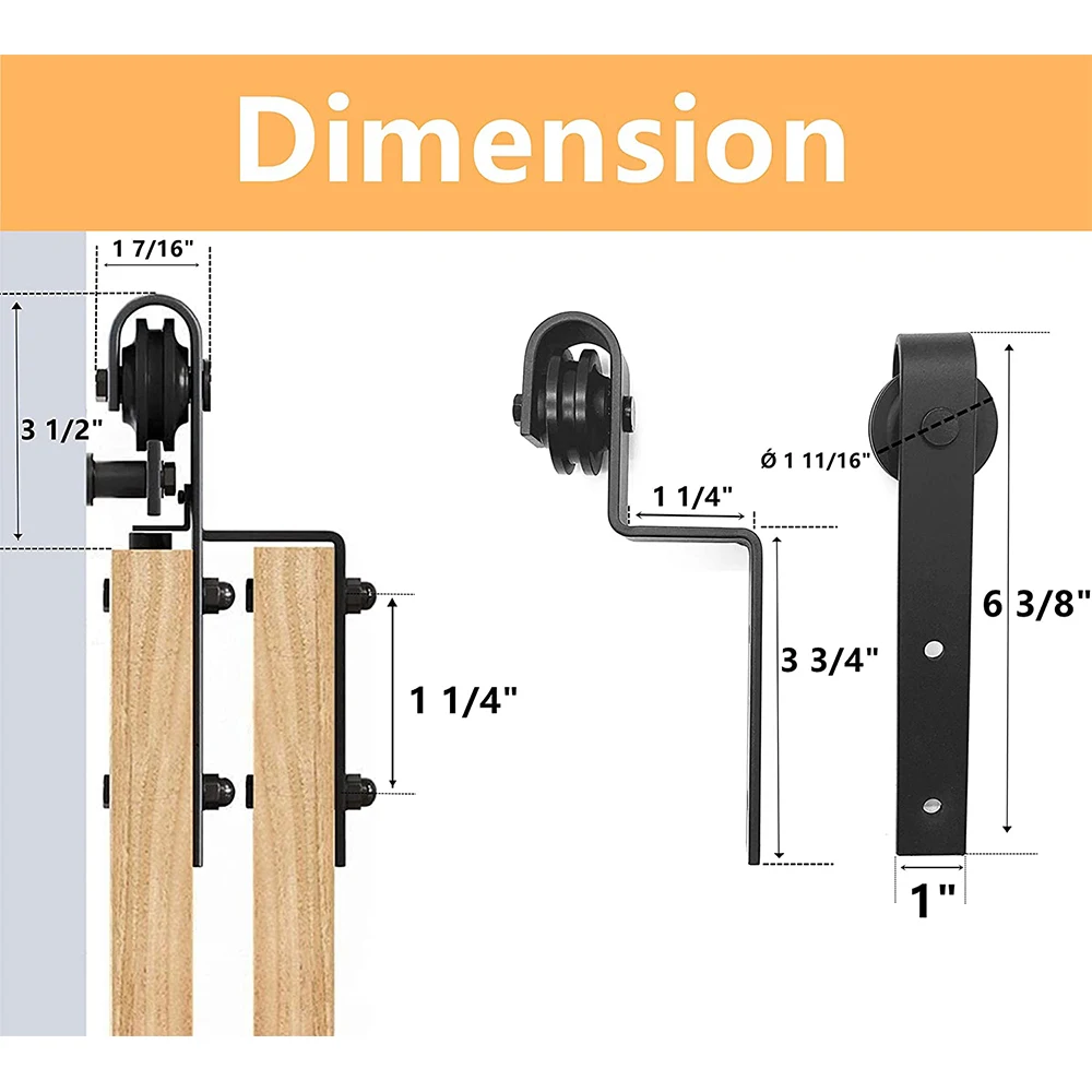 Imagem -05 - Wjgj Bypass Mini Kit de Ferragem de Armário Porta do Celeiro Sistema de Gancho de Porta Deslizante para Porta Dupla 24in60inch