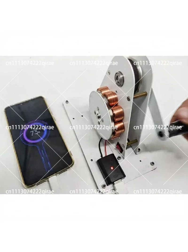 12V Hand Crank Generator 50W Emergency Mobile Phone Charging Permanent Magnet Mini Generator Physical Electromagnetics