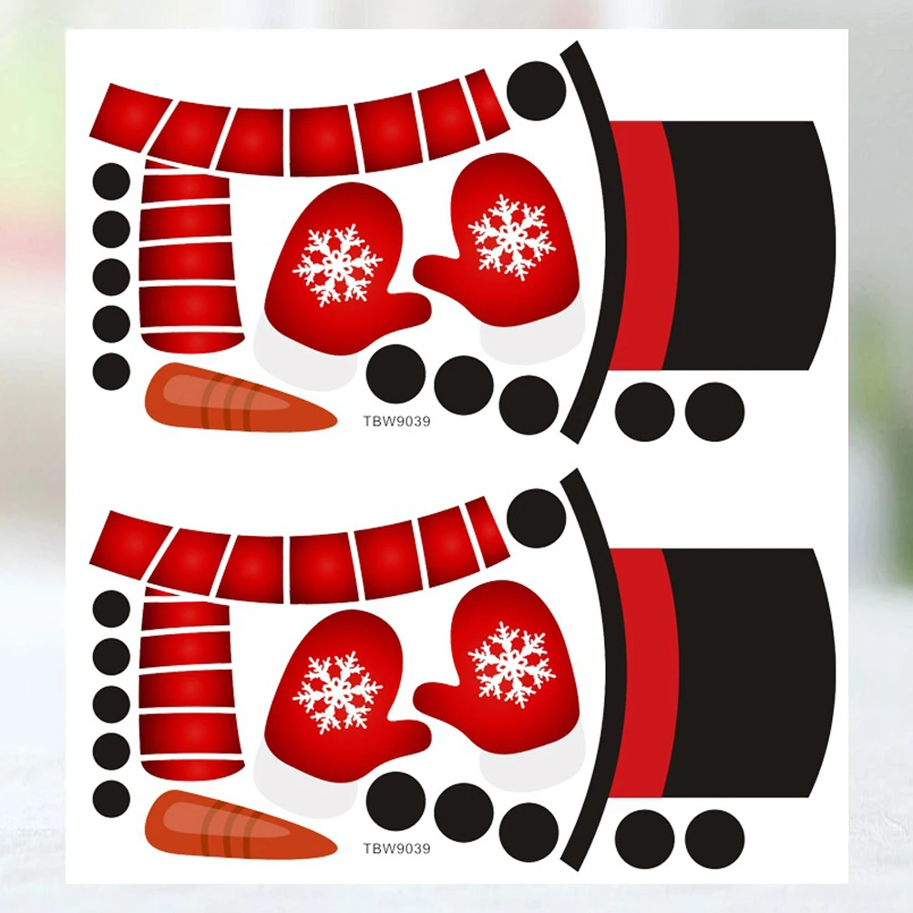 

2Pcs Snowman Refrigerator Stickers Christmas Themed Wood Fridge Decors for Home Office Kitchen Teens Party Decoration