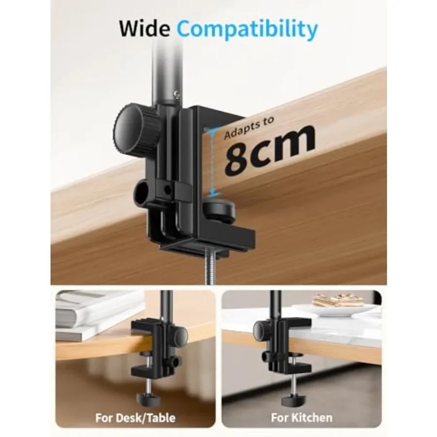 OMOTON タブレットスタンド デスク用 調整可能な電話ホルダー ベッド用 1アーム付き 4.7～11インチ iPad Pro Air Mini Kindle対応