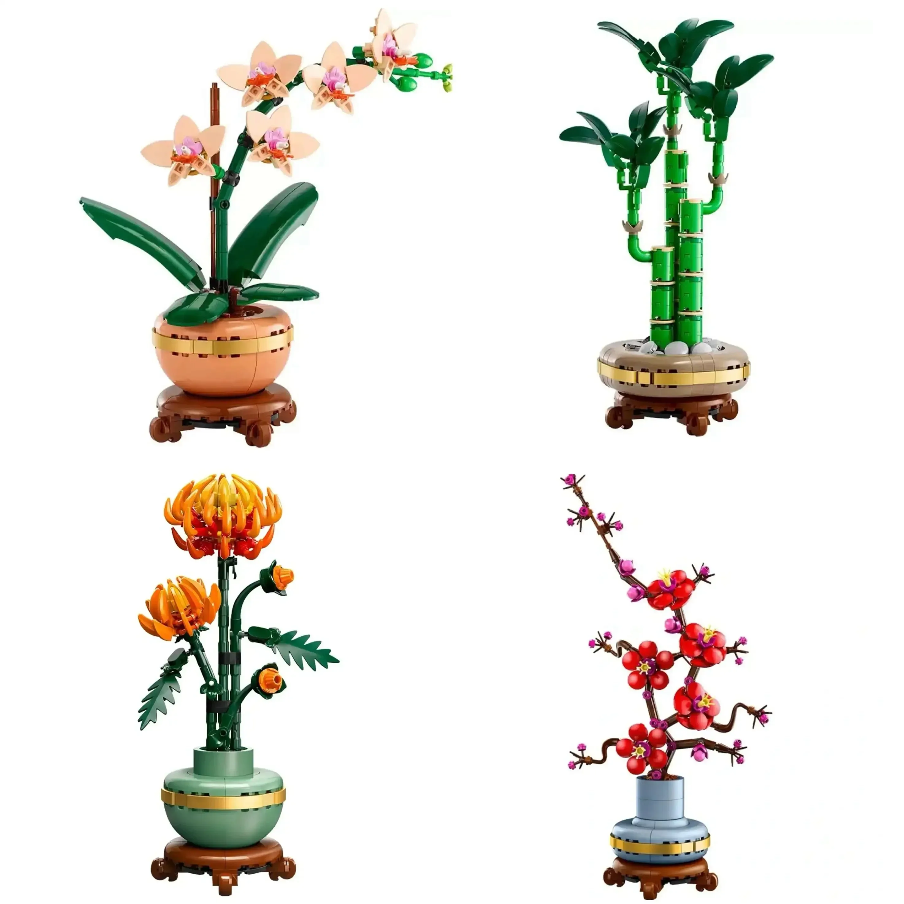 

2025 NEW DIY Building Blocks Bouquet - Orchid Bamboo Chrysanthemum Plum Blossom - Educational Toy for Kids And Adults