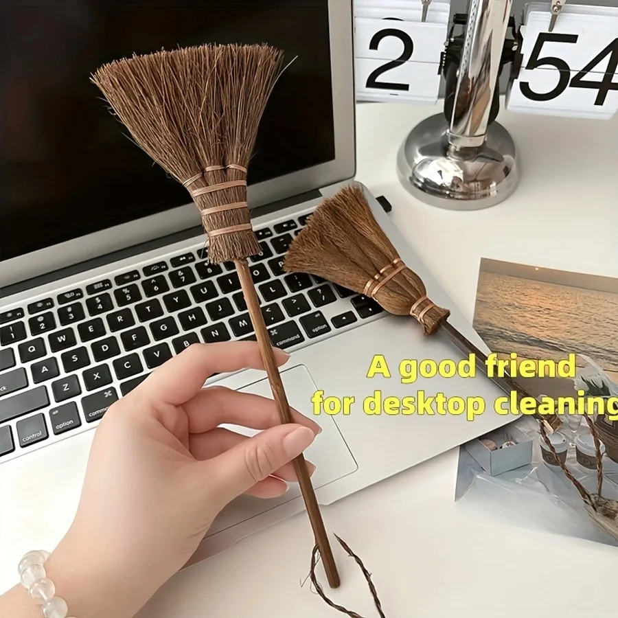 Mini Broom, Portable Desktop Cleaning Tool, For Keyboard And Crevice Dust Removal, Office Desktop Accessory-office