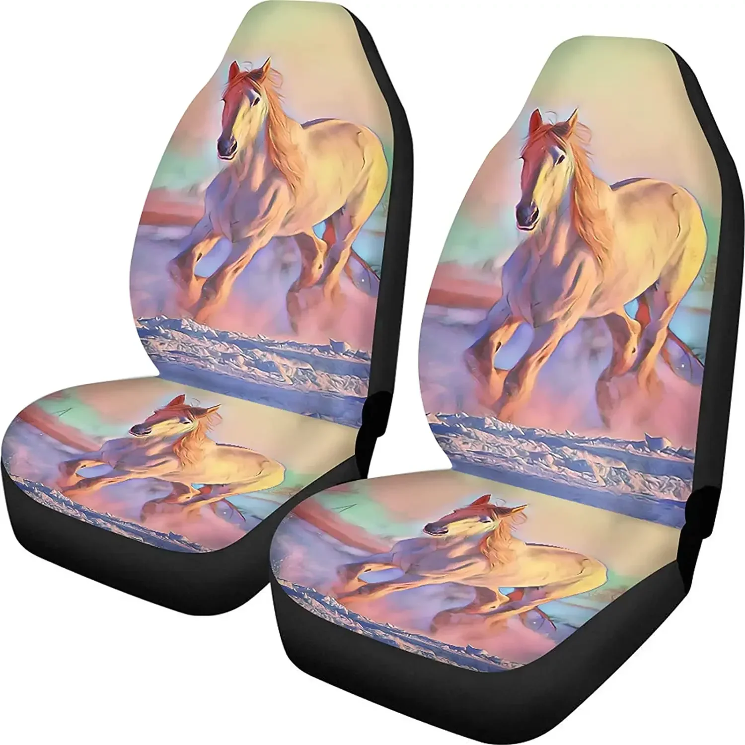 

Автомобильные аксессуары Rainbow Horse для женщин и мужчин, настраиваемый чехол на сиденье автомобиля, только 2 шт., индивидуальный заказ