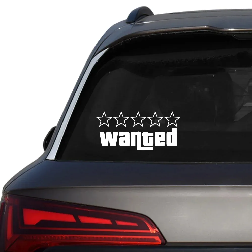 

LYKX Wanted Car Funny Stickers Auto Vinyl Decal Film GTA Decals for Car Bumper Windows Motorcycle Laptop Walls Car Accessories