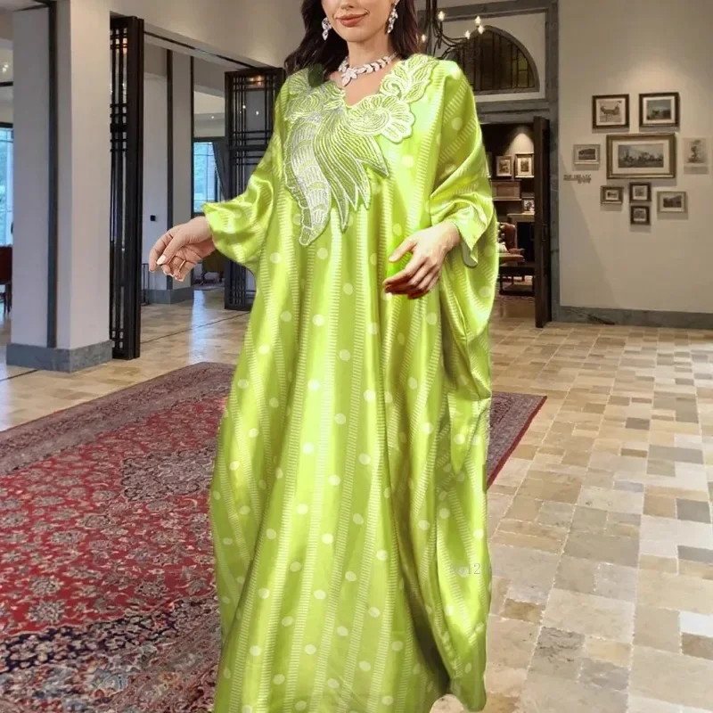 

plus Size African Muslim Fashion Abaya Dubai Style Caftan Marocain Evening Party Boubou Djellaba Femme Outfit for Women