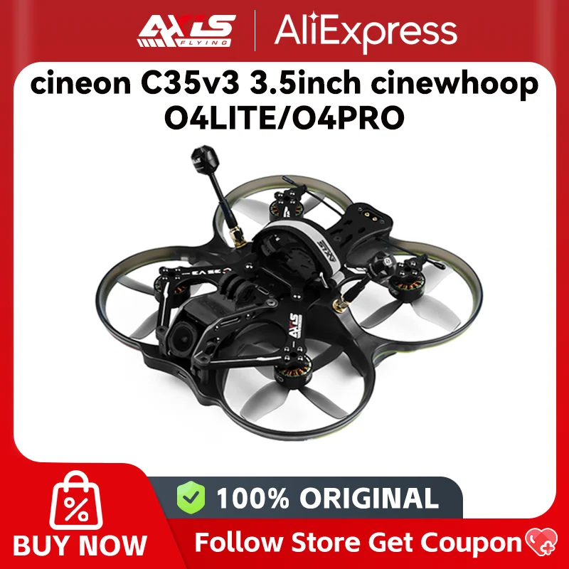 Axisflying cineon C35v3 3.5inch cinewhoop cinematic drone with GPS 6S BNF O4LITE O4PRO F745 AIO V4.6.0 AM32 V2.16 ICM-42688-P - image 1 of 5