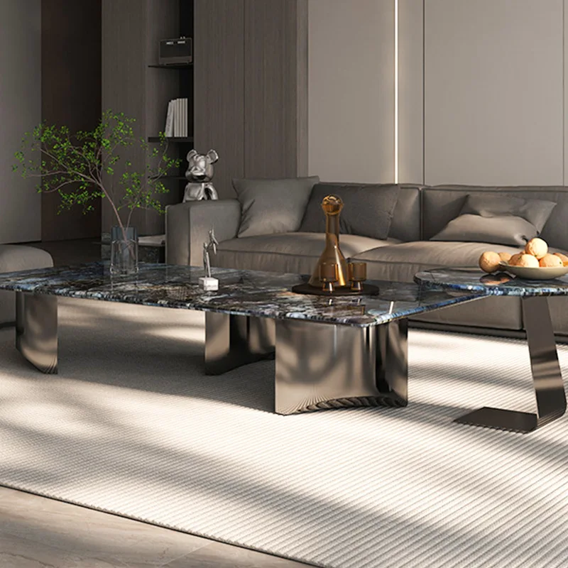 Mesa de comedor rectangular de piedra microcristalina de piedra supercristalina