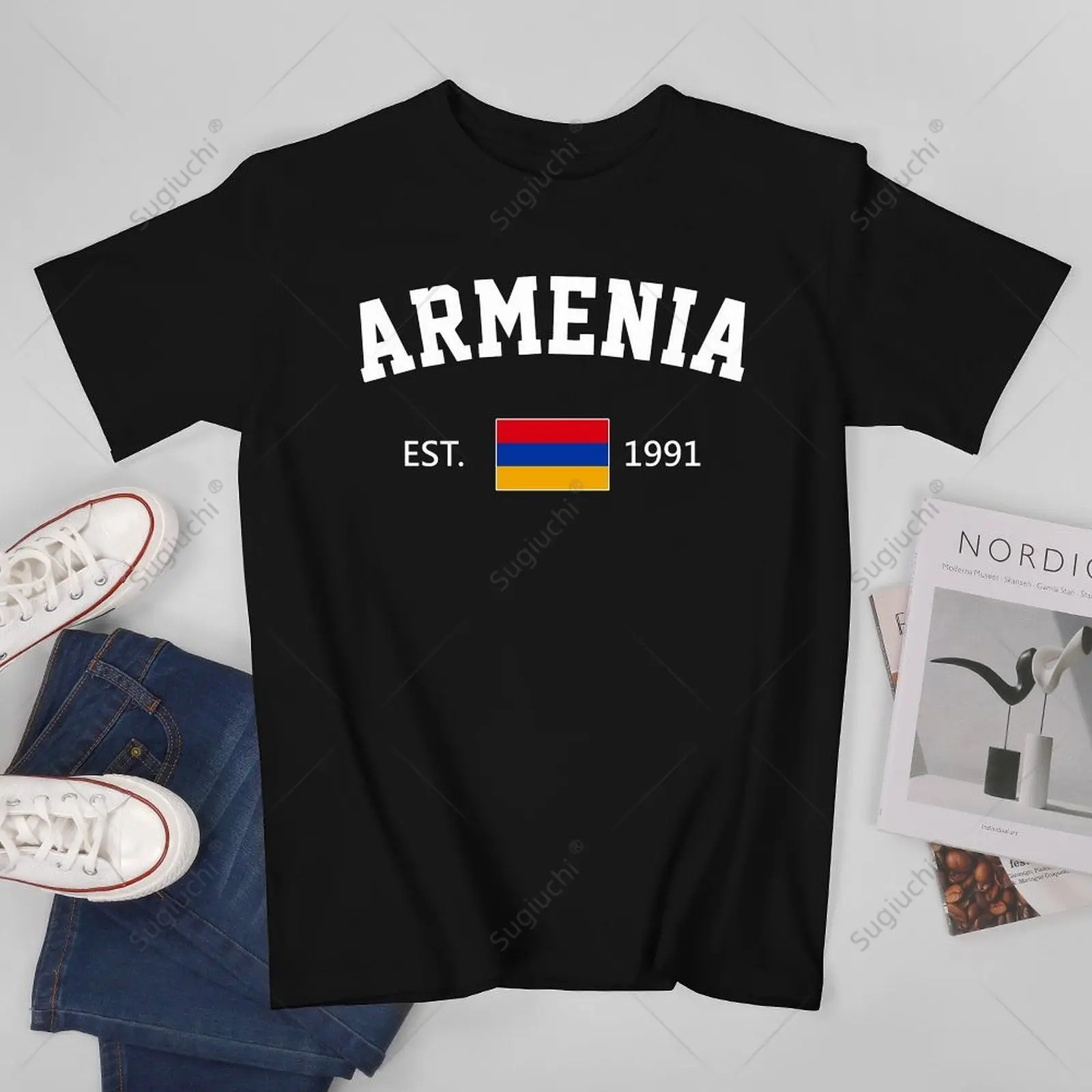 Unisex Men Armenia EST.1991 Independence Day Tshirt Tees T Shirts Women Boys 100% Cotton T-Shirt