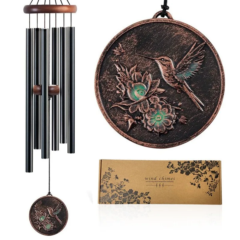 26 32 37 45inch Metal HummingBird Wind Chime Indoor Outdoor Decor Home Garden Patio Porch Wind Bell Gift for Friend Lover Spouse