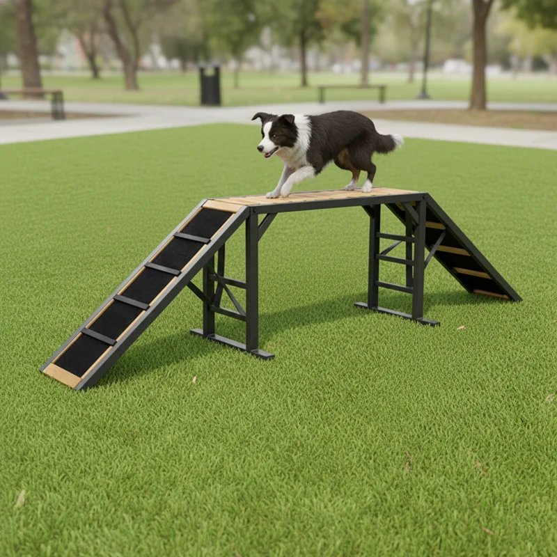 New Premium Foldable Dog Ramp Playground Equipment Support Adjustable Ramp for Outdoor Agility Obstacle Park