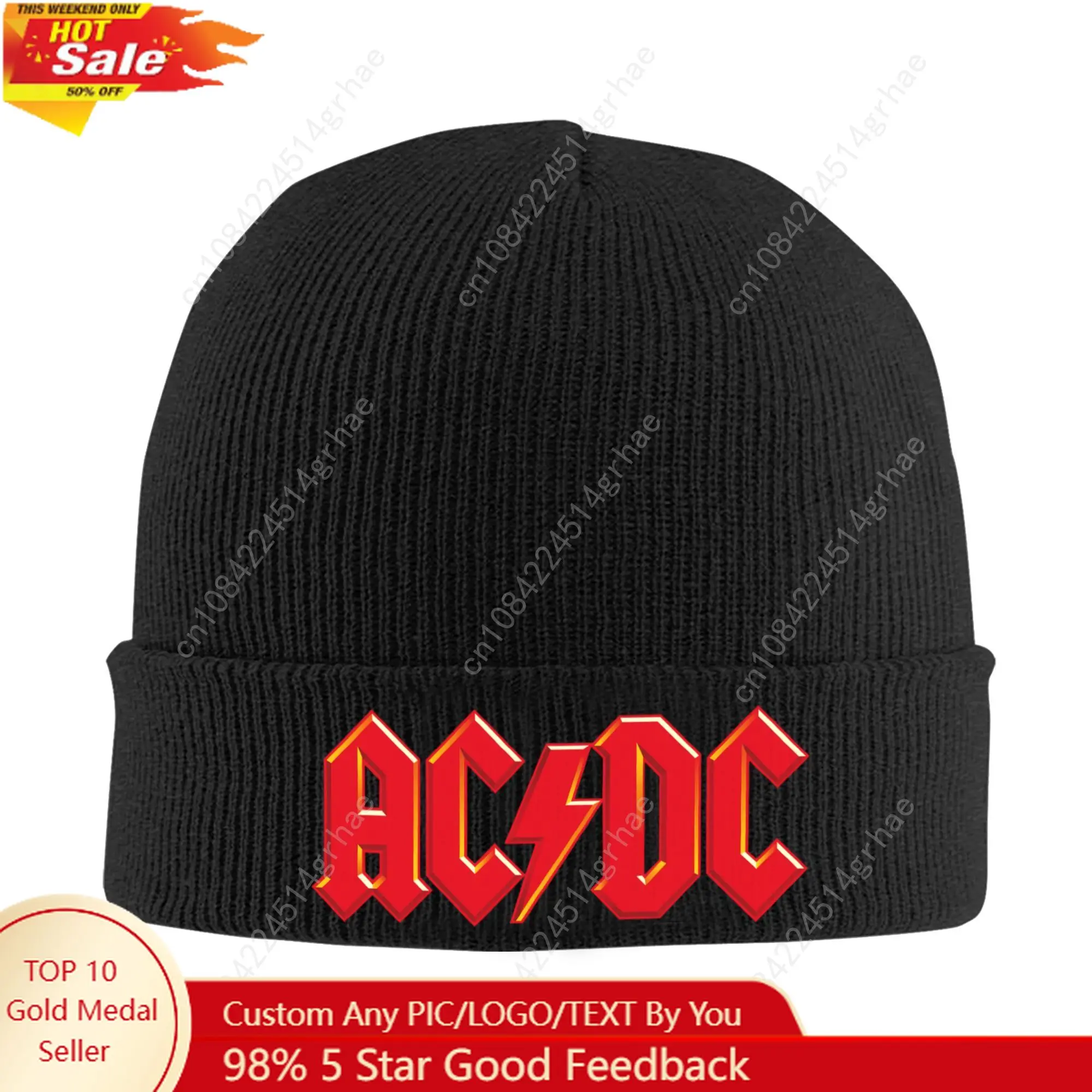 

Rock Heavy Metal AC DC Skullies Beanies Caps Men Women Unisex Outdoor Winter Warm Knitted Hat Adult Bonnet Hats