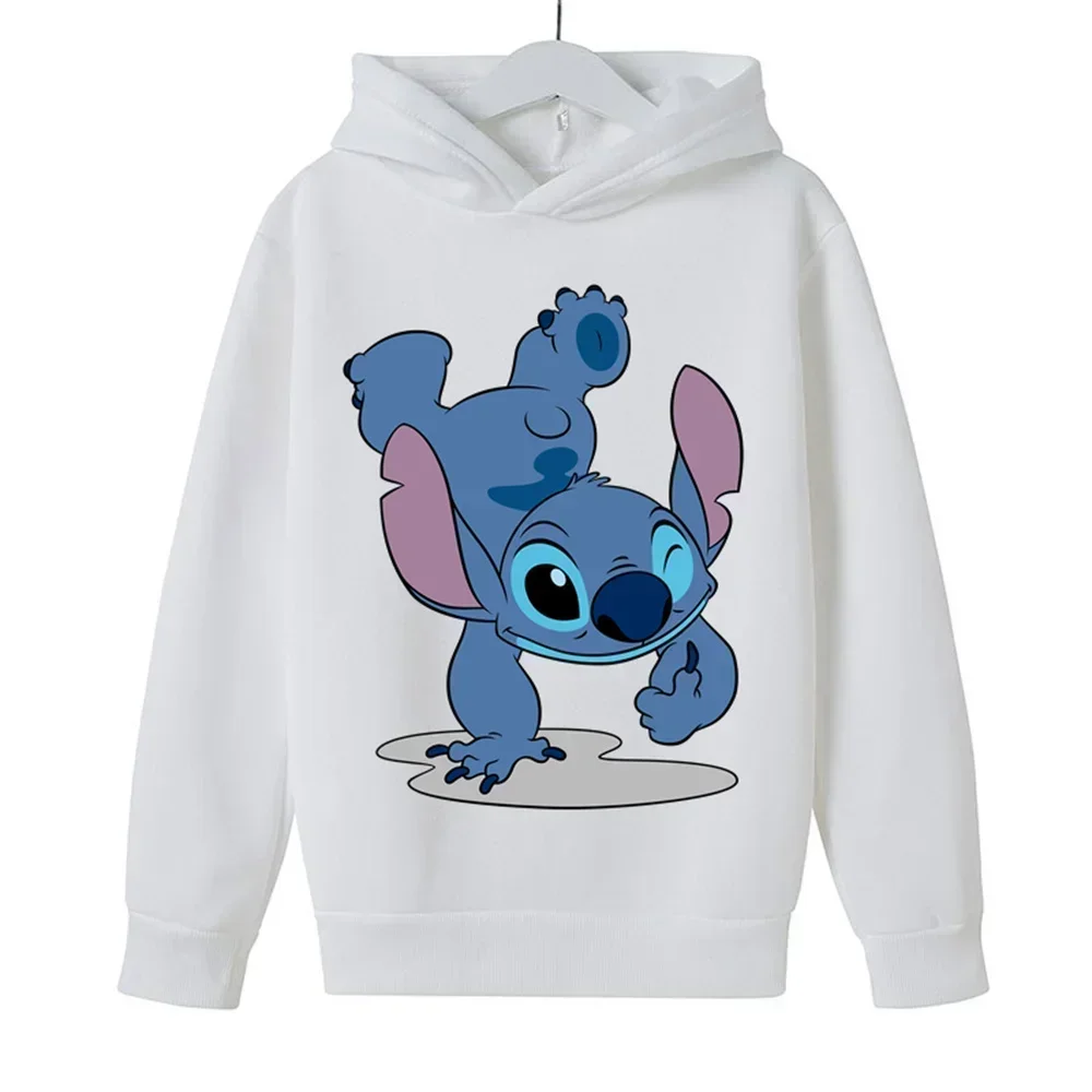 Kawaii Lilo Stitch Hoodie Kids Clothes Girls Clothing Fashion Baby Boys Clothes Autumn Warm Stitch Sweatshirt Children Tops