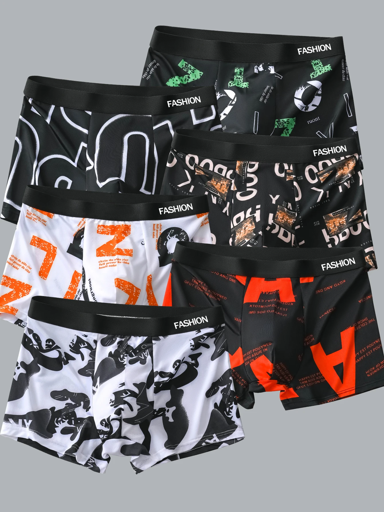 6 Pieces of Breathable and Soft Men's Boxer Shorts, Men's Sports Style Shorts, Stretchy and Comfortable, Men's Underwear, Perfect for Casual Style