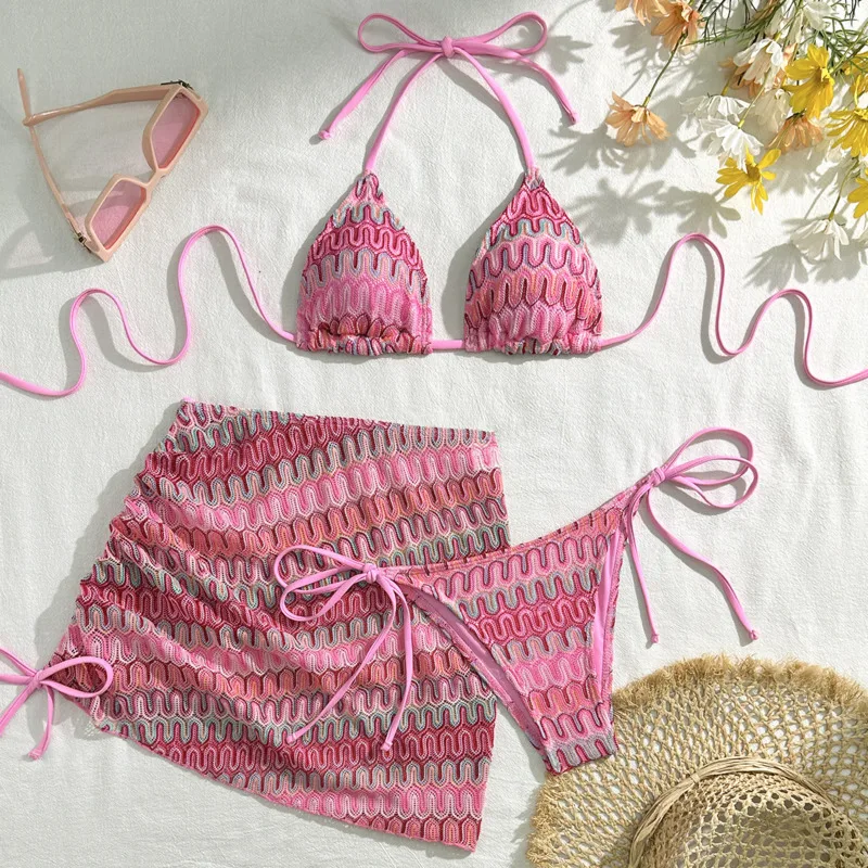 

Sexy Bikinis 2025 Female Swimsuits Women's Three-Piece Swimwear Beach Swim Wear Bathing Suits Brazilian Bikini Set Pool Bather