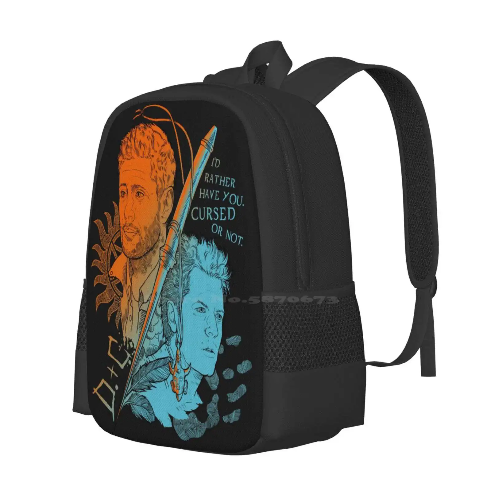 Supernatural - Destiel Hot Sale Schoolbag Backpack Fashion Bags Supernatural Dean Winchester Sam Winchester Destiel