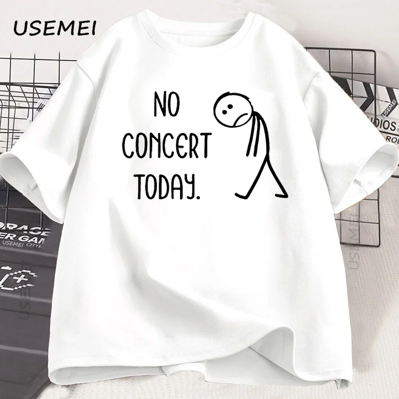 لا يوجد حفلة موسيقية اليوم تي شيرت Harajuku Y2k تي شيرت قطني قصير الأكمام فضفاض ملابس الشارع الشهير التي شيرت للجنسين ملابس رجالي عصرية تيز #3