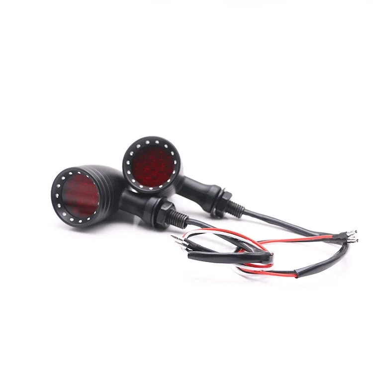 Motorcycle Red LED Bullet Turn Signal Indicators Light For Honda Kawasaki Suzuki Yamaha Custom