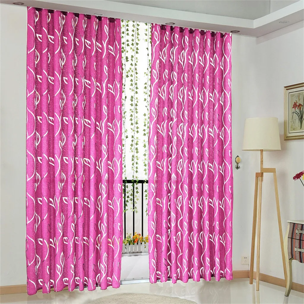 130/100CM Vines Leaves Tulle Door Window Curtain Drape Panel Valances Garden Indoor Nature Decoration cortinas para ventanas