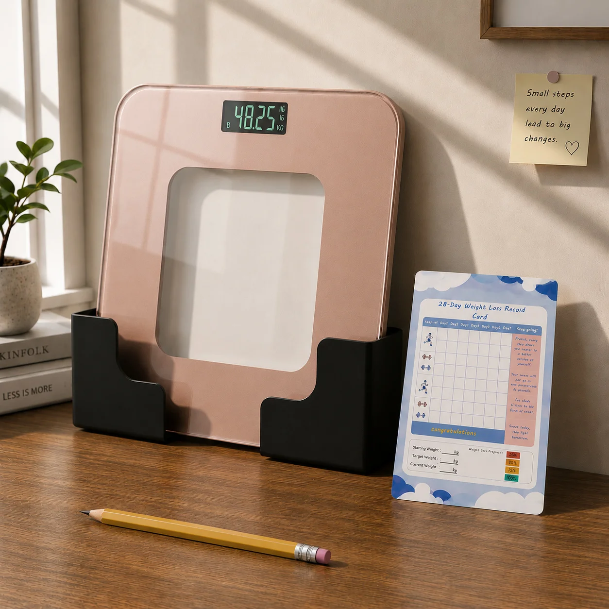 Digital Bathroom Scale, Body Weight Scale, High Precision, Large LCD Display, Max 180kg, Home Weighing Machine