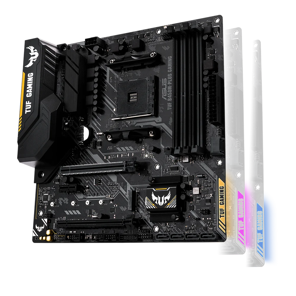 Imagem -04 - Motherboard Tuf B450m-plus Gaming Suporte Am4 Ryzen 5600g 5300g 5700 3900 1500 Cpu Ddr4 64gb M.2 Atx Asus-b450m