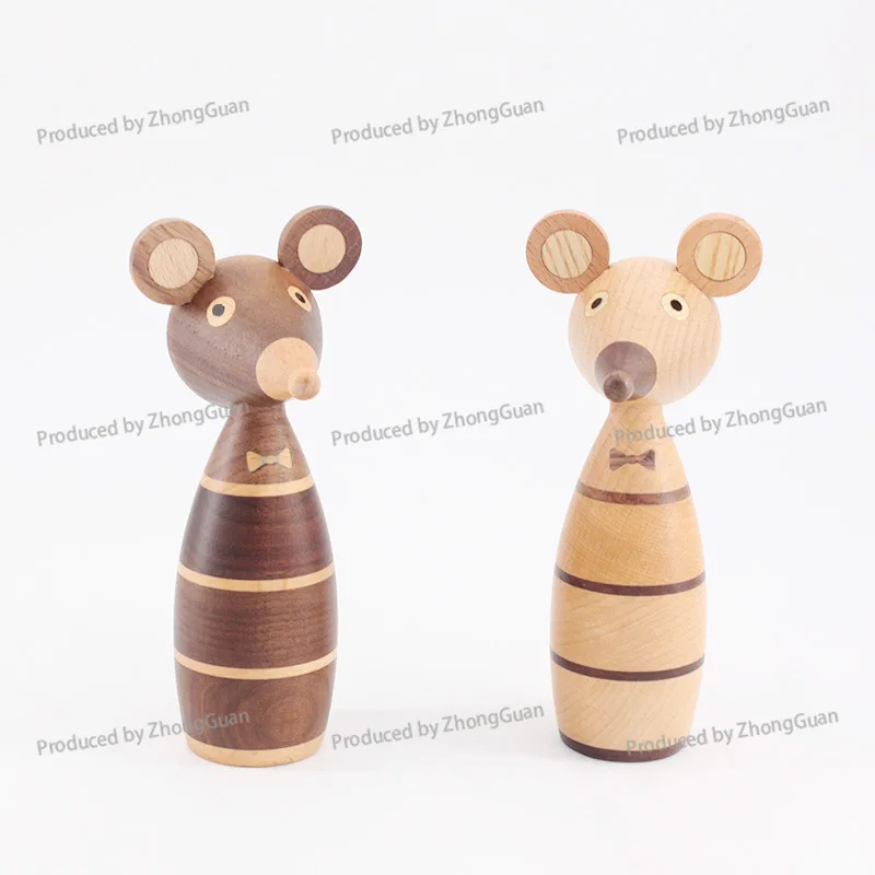 Bear Rabbit Viking Monkey Home Decoration Entrance Puppet Cafe Decoration Crafts Wooden Ornaments