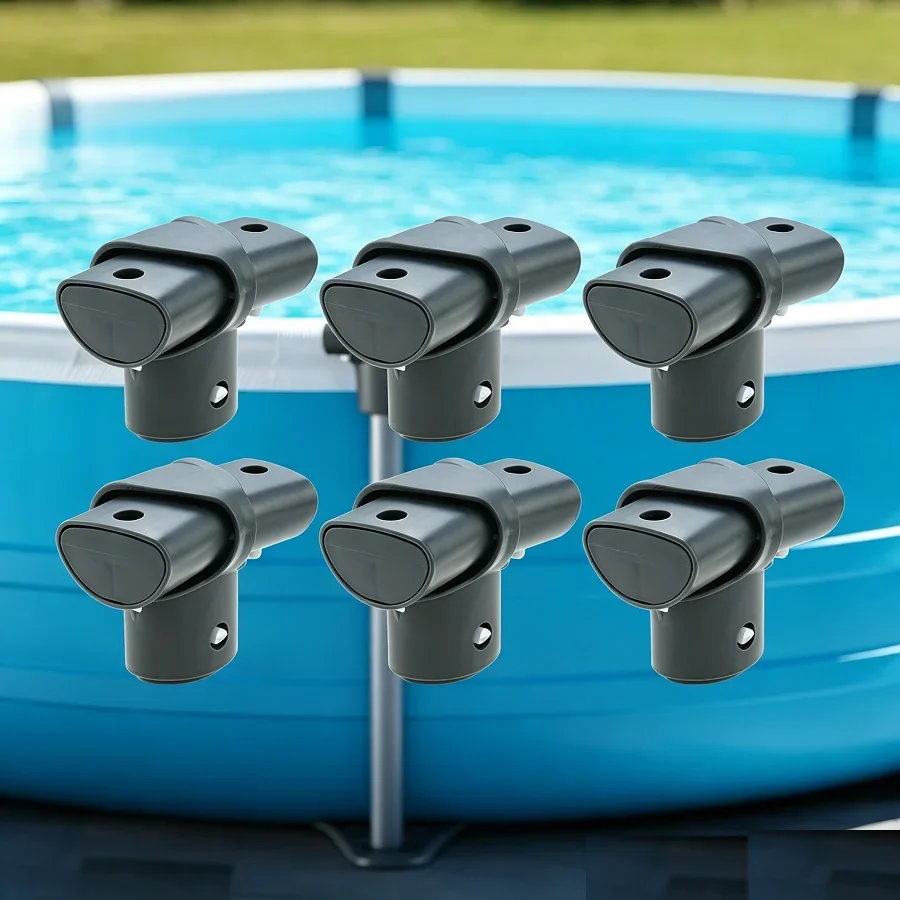 6pcs Heavy Duty Plastic Pool 12427 T-Joint D Shape 3 In OD Leg Beam Connector for Intex 15/16/18/20/26ft Round Above Ground Pool