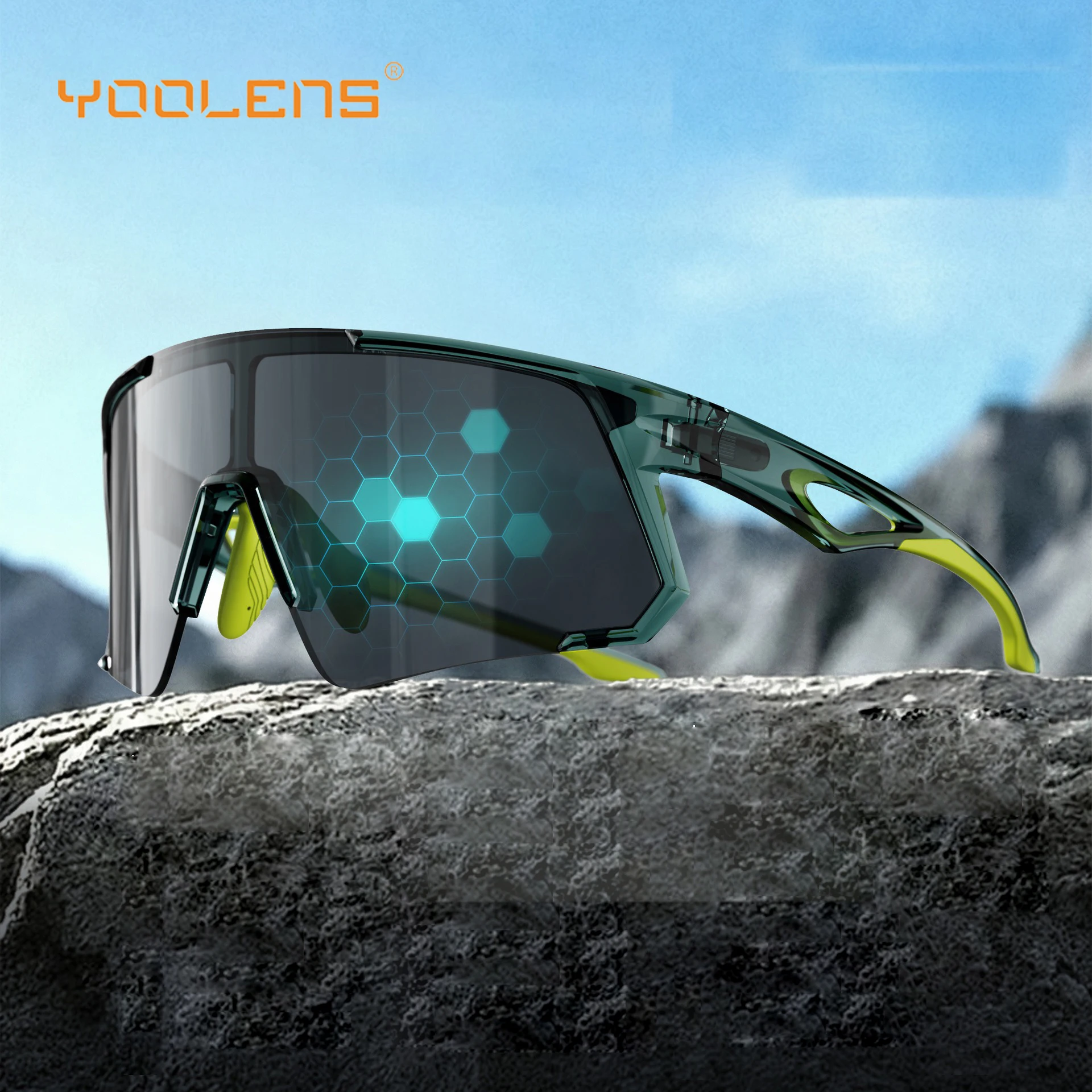 YOOLENS New Half Frame Cycling Glasses Outdoor Sunglasses Running Sports Sunglasses For Male Female Bicycle Goggles YKN-Y338
