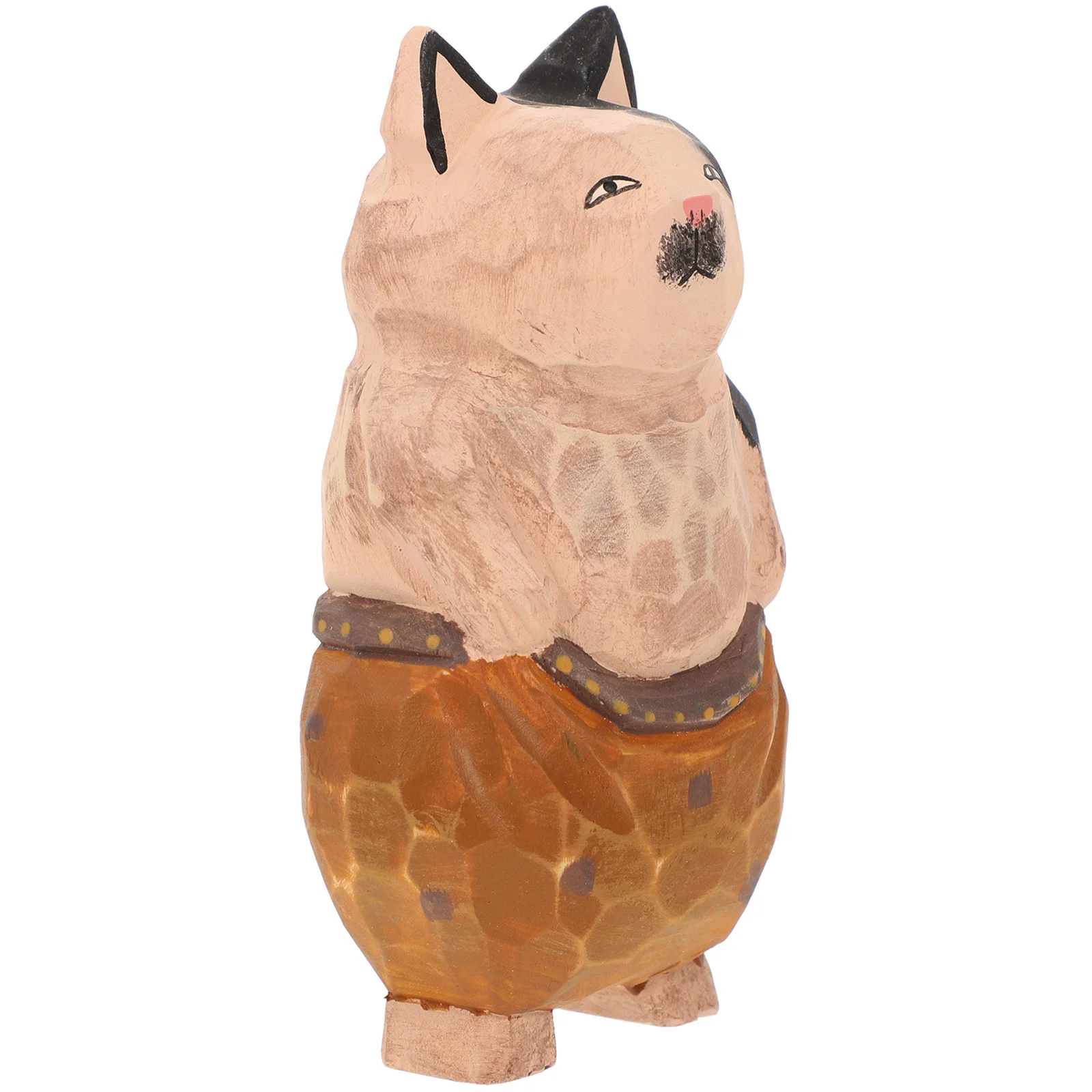 

Wooden Small Cat Decor For Home Office Desktop Tabletop Decoration Miniature Cat Ornament Wood Carving Kitten Craft