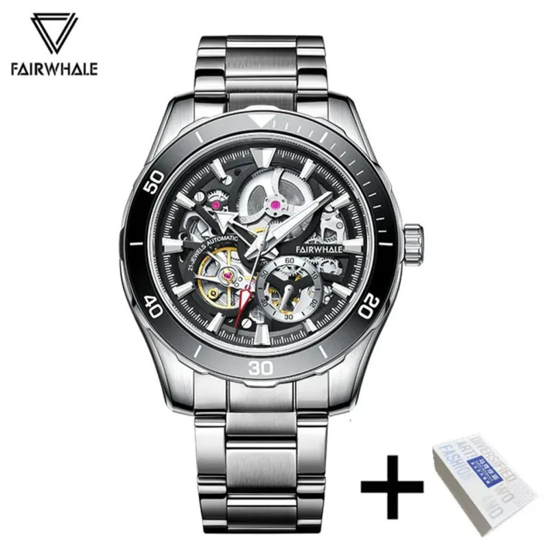 FAIRWHALE Automatic Movement Mechanical Watches For Men 6420 Tourbillon Business Luminous Waterproof Mens Watch Reloj Hombre