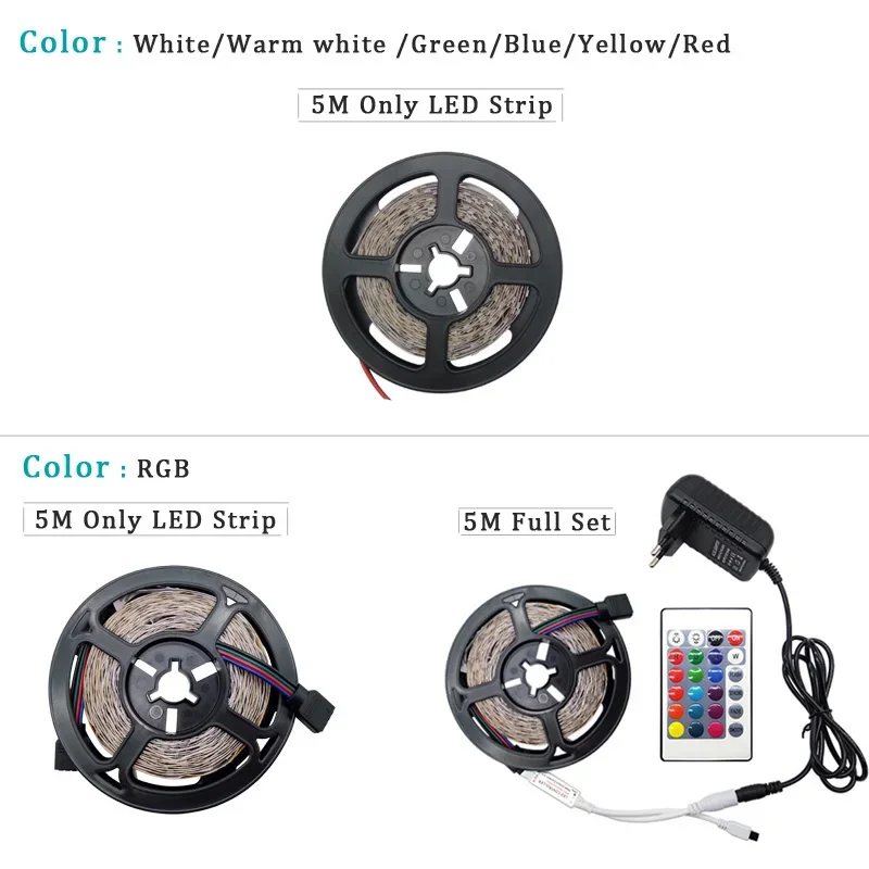 DC 12V LED Strips 2835 White Warm White LED Strip Light TV Background Lighting Tape Home Decor Lamp m LED String Light