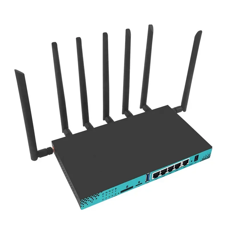 

1200Mbps 5G Router SIM M.2 Slot Wireless WIFI 2.4GHz 5GHz 4g 5g RM520N-GL Modem 4*RJ45 LAN 16MB 256MB Openwrt Detachable Antenna