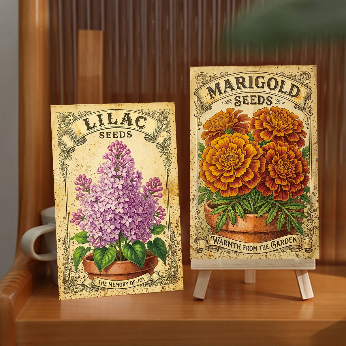 20 Stück Vintage-Blumenkarten mit Samenmuster für Wanddekoration, Haus- und Gartendekoration, Geschenke, kreative Präsentation, Sammlung floraler Postkarten – Detail 5