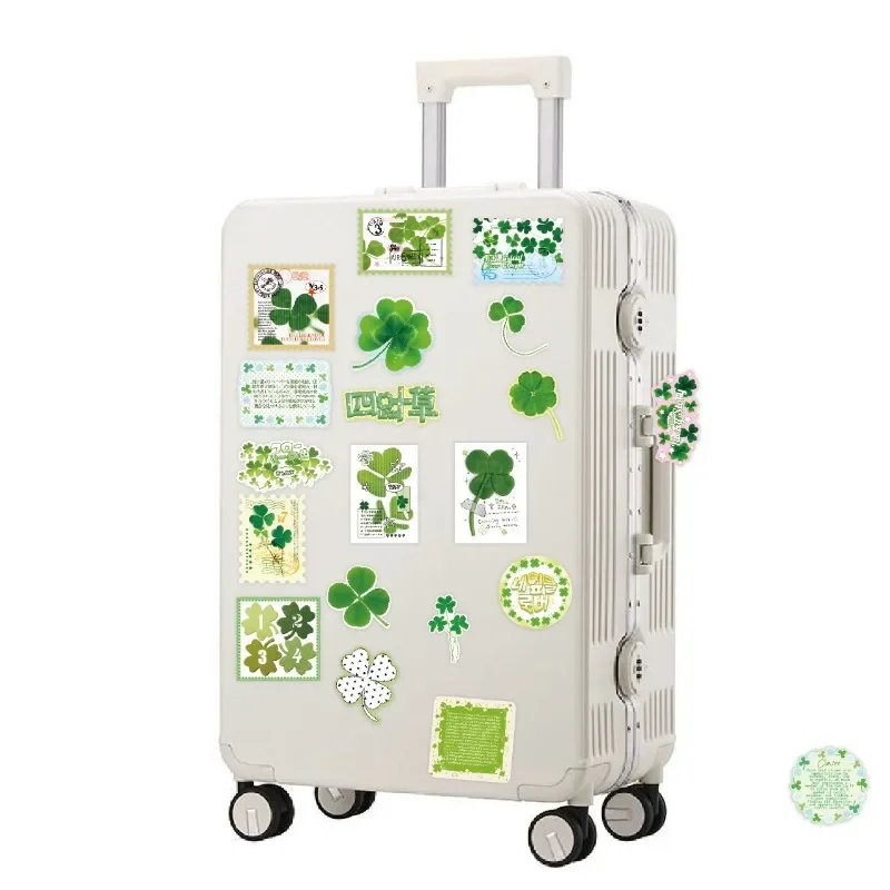 50pcs INS Japaese Korean Scrapbook Journal Sticker Fresh Green Color Clover Stationery Sticker DIY Decor Luggage Laptop Sticker