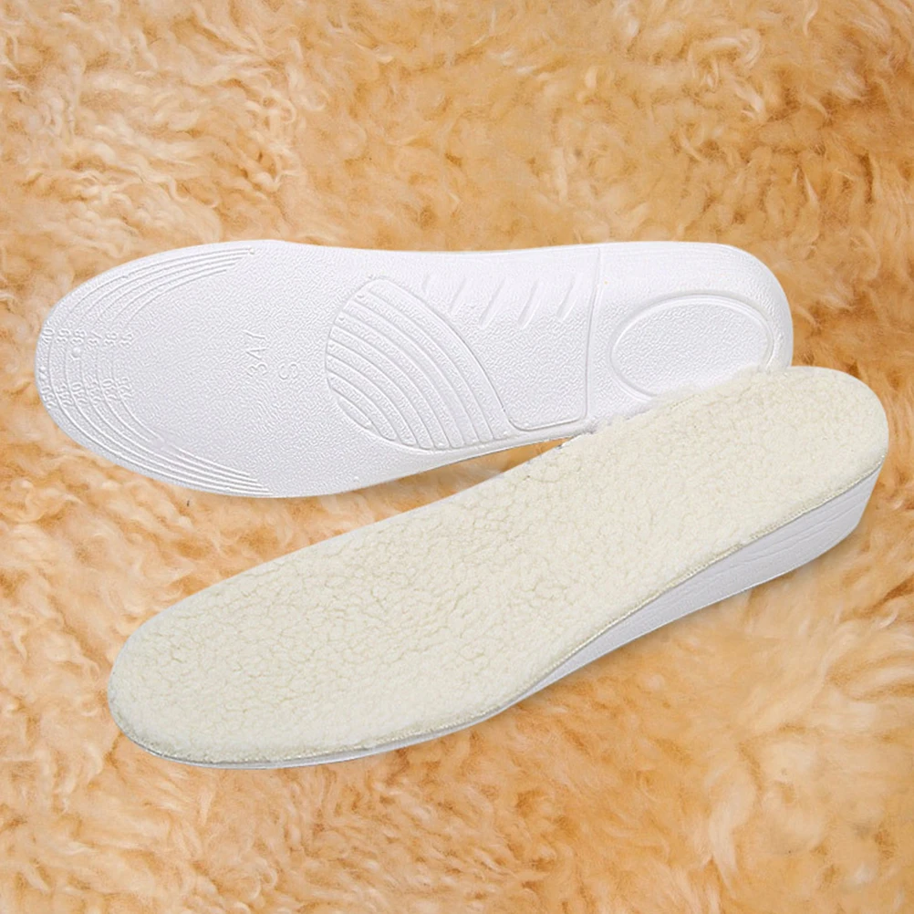 

Insoles Cushions Wool Shoe Lift Keep Warm Taller Pad Height Increase Miss Heightening
