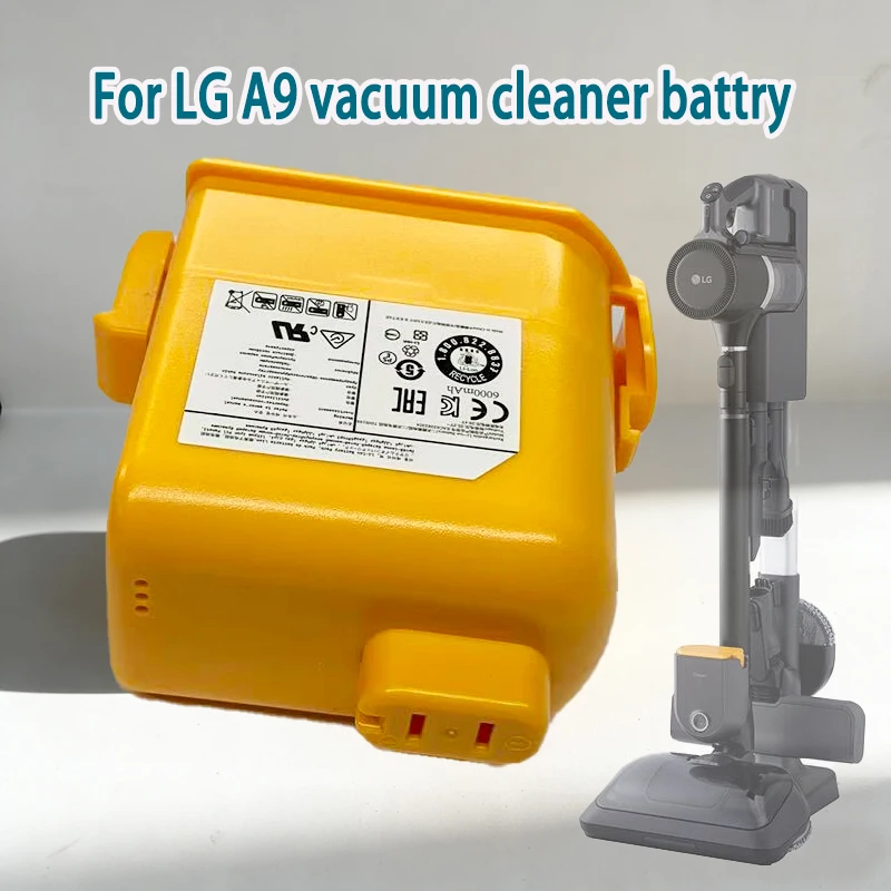 For LG A9 Series Vacuum Cleaner Battery A9K A9Plus A958A905MA907GMS Yellow High-Quality Shelckproof Wear-resistant Plug and Play