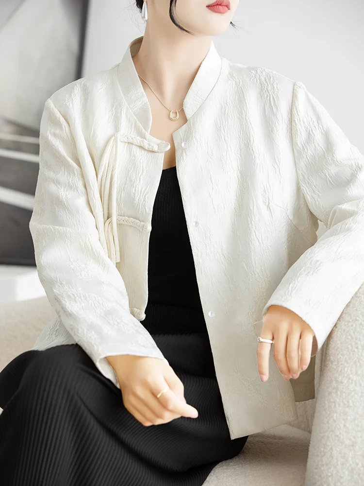 Early Spring 2026 New Chinese Style Long Sleeve Short Jacket Women's Autumn Elegant Youthful Versatile Top Commute Style Loos...