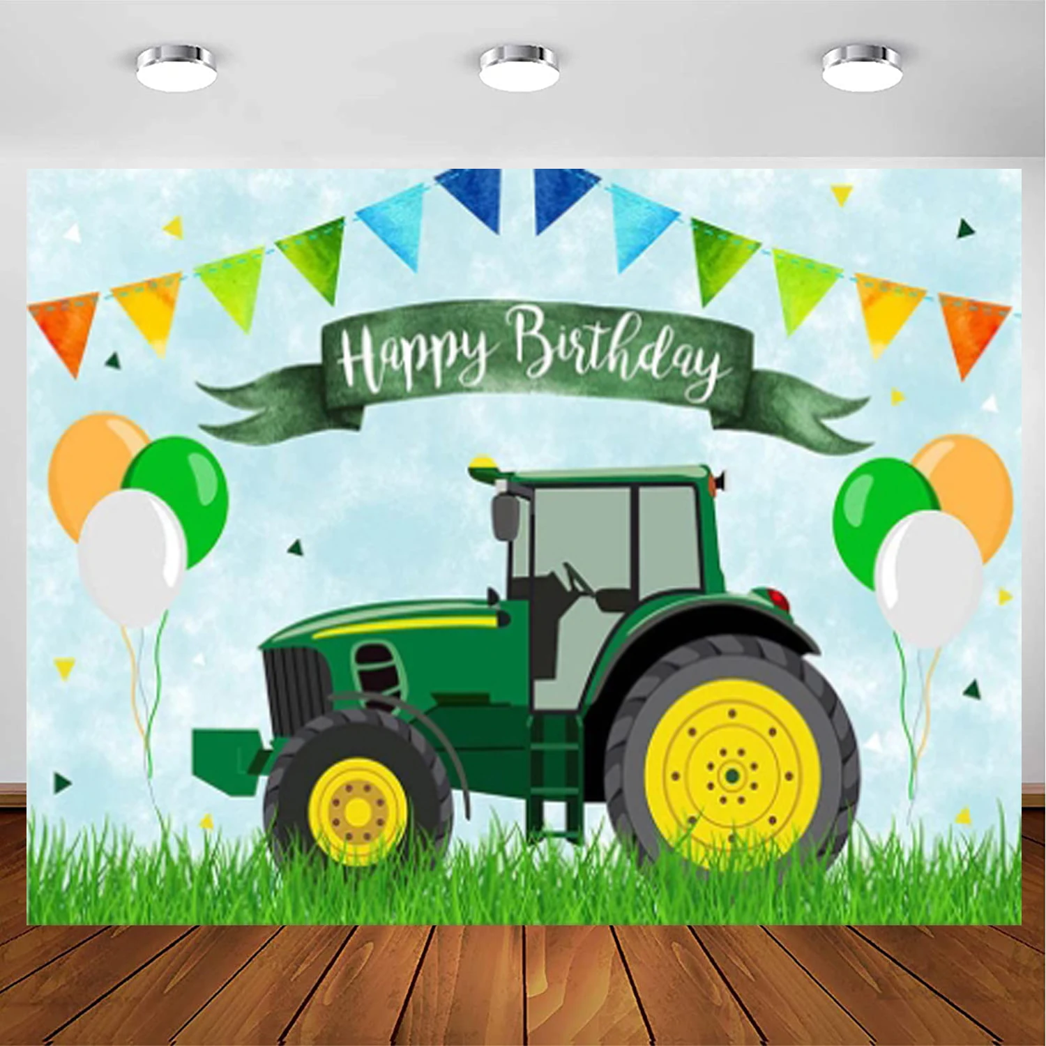 

Photography Backdrop For Boy Green Grass Tractor Background Farm Happy 1st Birthday Party Decor Photo Shoot Props Cake Table